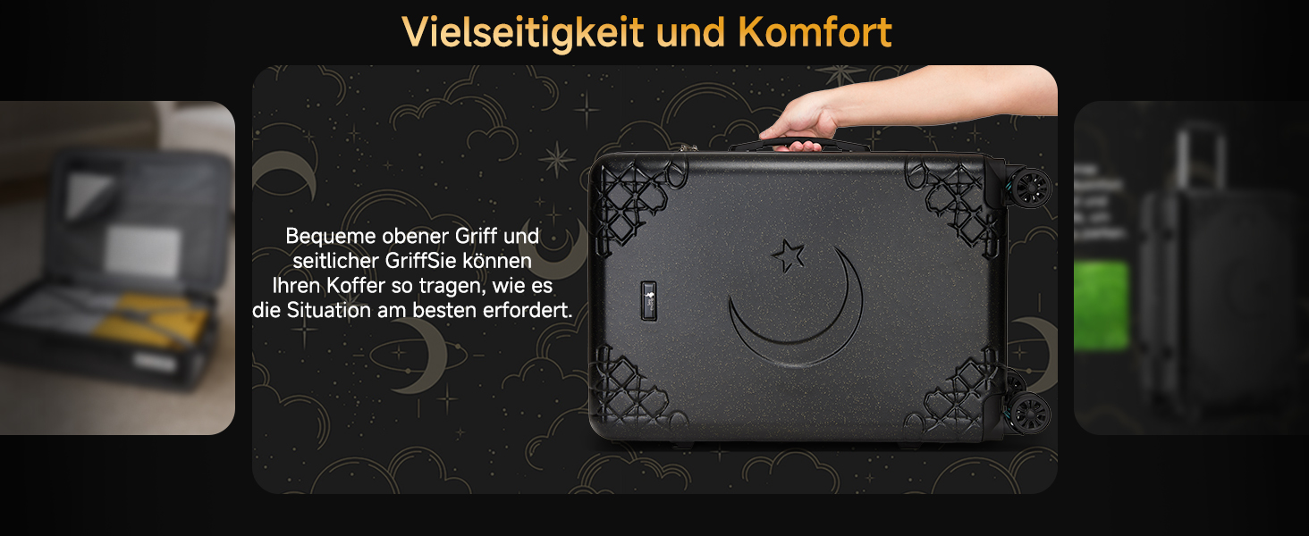 Набір валіз Sea Choice 3 шт. з жорстким корпусом, розширюваний, легкий, з 4 колесами, з тримачем для напоїв та TSA замком, чорний