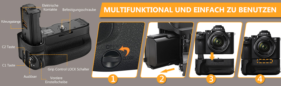 Вертикальний батарейний хват Neewer для камер Sony A9, A7III, A7RIII, сумісний з NP-FZ100 (акумулятор не входить до комплекту)