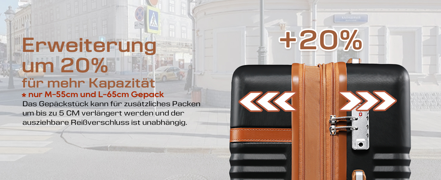 Набір валіз Joyway 5шт з ABS пластику, розширюваний, з TSA-замком. Чорний колір. Включає: валізу-троль, сумку-рюкзак та косметичку.