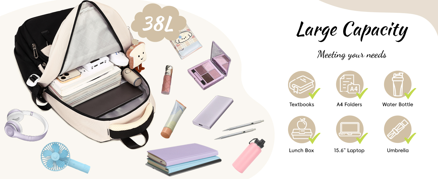 Шкільний рюкзак IvyH для дівчаток, водонепроникний, для 5-9 класів, з великою місткістю, зелений