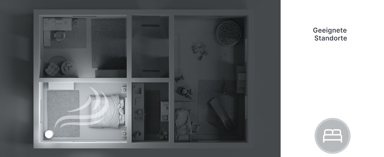 Увлажнитель воздуха Comedes Umecto 300 – для помещений до 45 м², тихий та енергоефективний, резервуар 2,8 л, продуктивність 300 мл/год, 99,9% менше бактерій завдяки холодному випаровуванню, для спальні, сумісний зі Smart Home