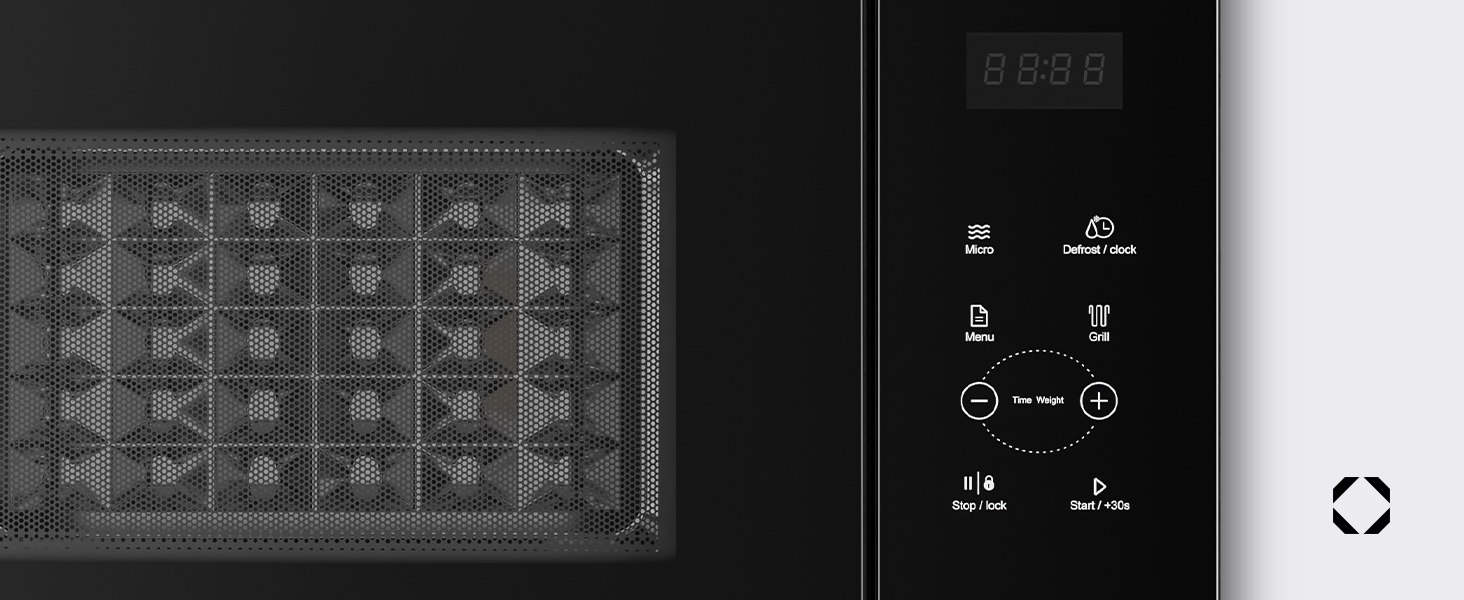 Вбудована мікрохвильова піч Klarstein Velaire 60 см з грилем – 25L, 850W, 8 програм, сенсорне керування, нержавіюча сталь, таймер, білий (чорний)