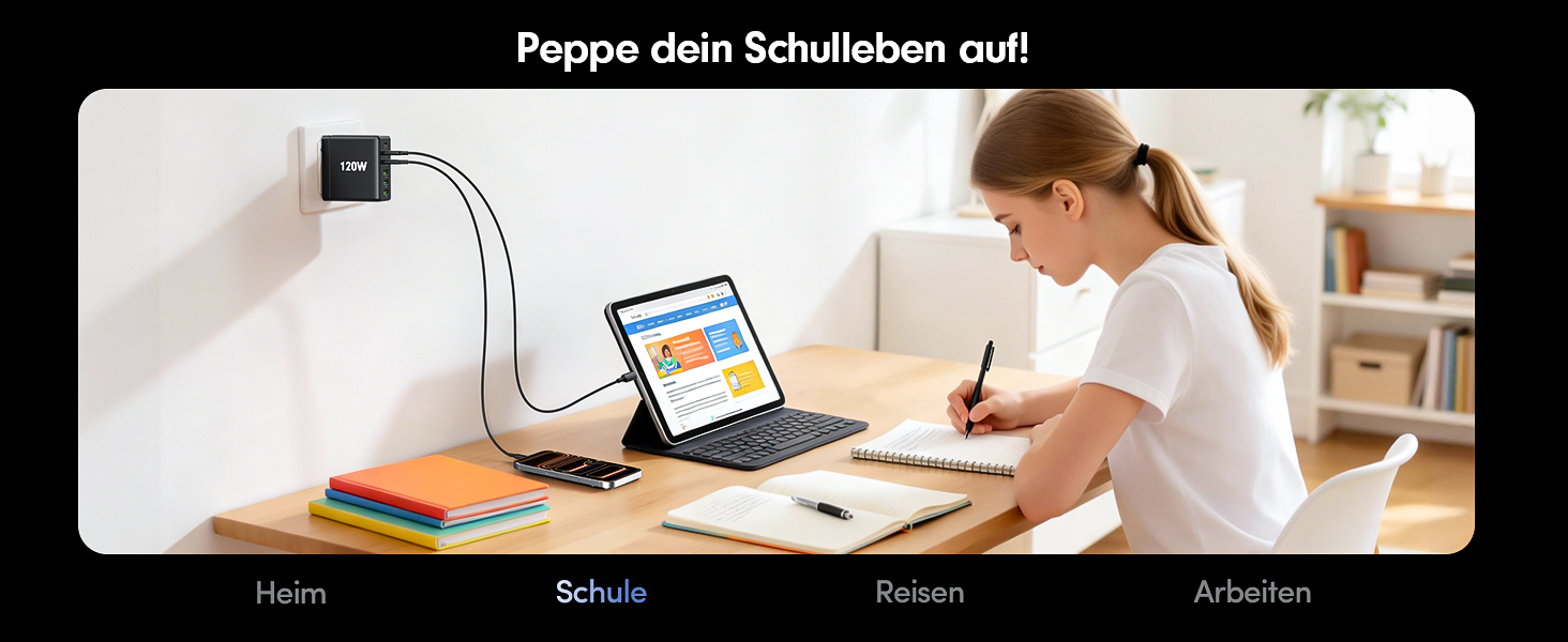 Зарядний пристрій FINIBO 120W USB-C 6 портів PD3.0/QC4.0 для iPad та смартфонів