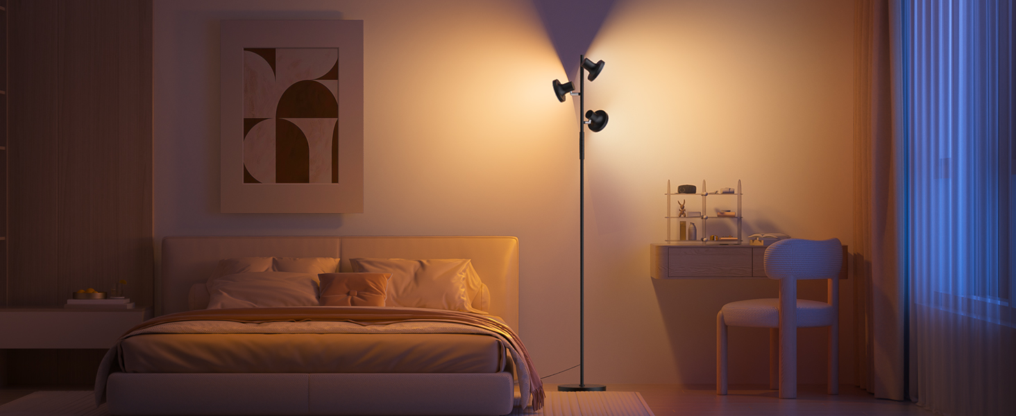 Стельовий світильник SIBRILLE з LED-підсвічуванням, 36W, 2500LM, диммування, пульт ДУ, сенсорне управління, 2700K-6500K, 3-режимний світловий ефект, для вітальні, спальні, офісу, готелю, колір: чорний