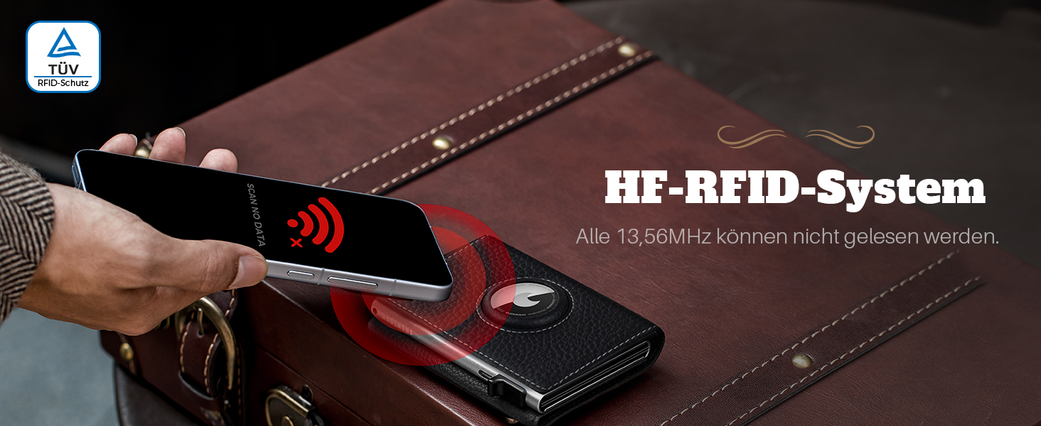 Портмоне DODENSHA® MagSnap для чоловіків з RFID захистом та відділенням для AirTag® I Кредитниця для 10+ карток I Портмоне з монетницею I (Чорний)