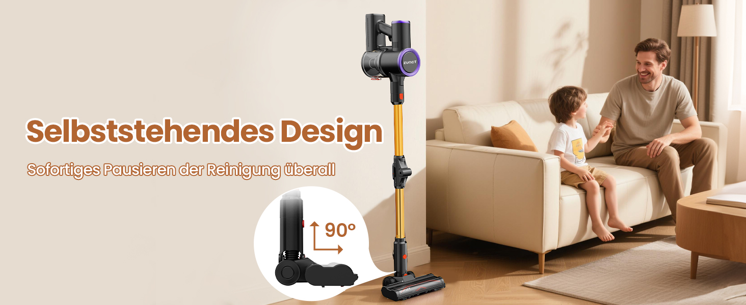 Бездротовий акумуляторний пилосос S9 з гнучким гофрованим всмоктувачем, 45000Pa/500W/45хв, станція зарядки, самостійна підставка, підходить для шерсті тварин, килимів, твердих поверхонь.