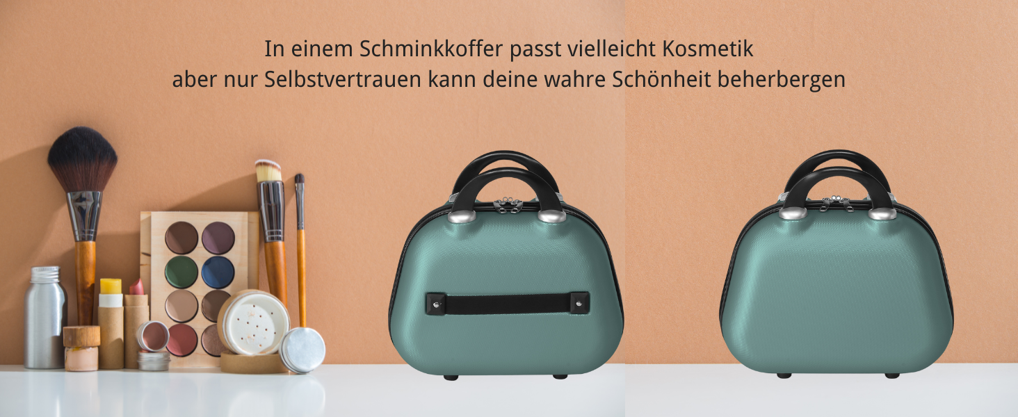 Набір валіз LEADZM 5 шт. з косметичкою, жорсткий ролер ABS з телескопічною ручкою, ручна поклажа (Турквіс)