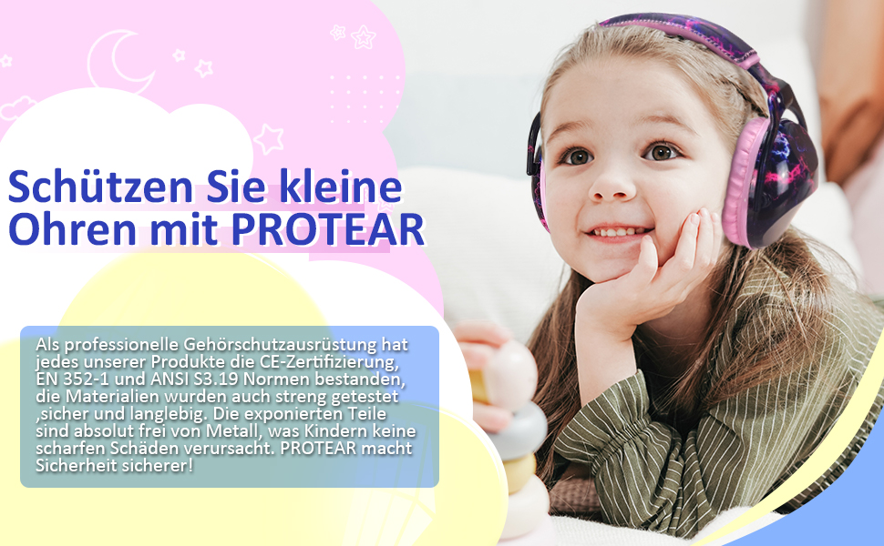 Навушники для дітей з аутизмом, шумопоглинаючі: захист від шуму, ідеально для феєрверків та концертів, SNR 28 dB