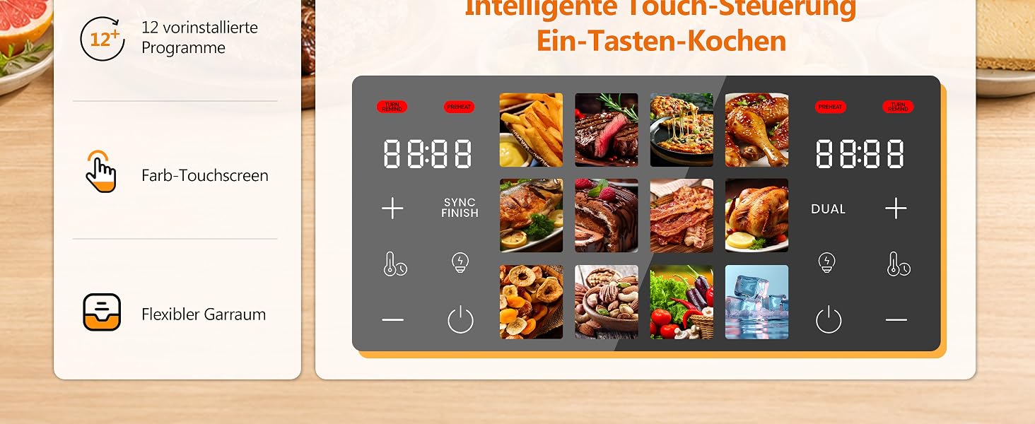 Аерофритюрниця Air Fryer 9L 2000W з двома камерами та холодними ручками, чорна (модель 905a)