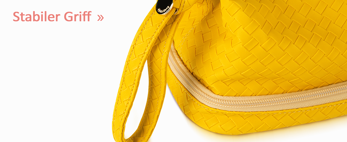 Жіноча косметичка-органайзер для макіяжу велика, водовідштовхувальна, з відділенням для пензлів, для подорожей (B-жовтий)