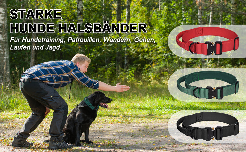 Тактичне нашийник для собак з ручкою, XL, зелений. Міцний, регульований, з металевою застібкою та неопреновою підкладкою