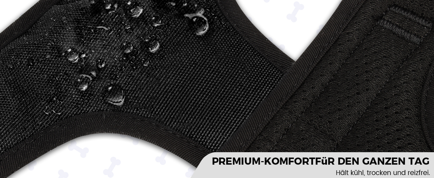 Шлейка для собак Funfox, середнього розміру, анти-тяга, регульована, з ручкою та світловідбиваючими смугами, чорна, L