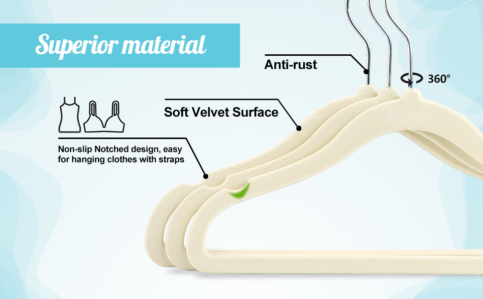 Набір велюрових вішалок для дитячого одягу ilauke (20 шт.), бежевий колір, з антиковзким покриттям