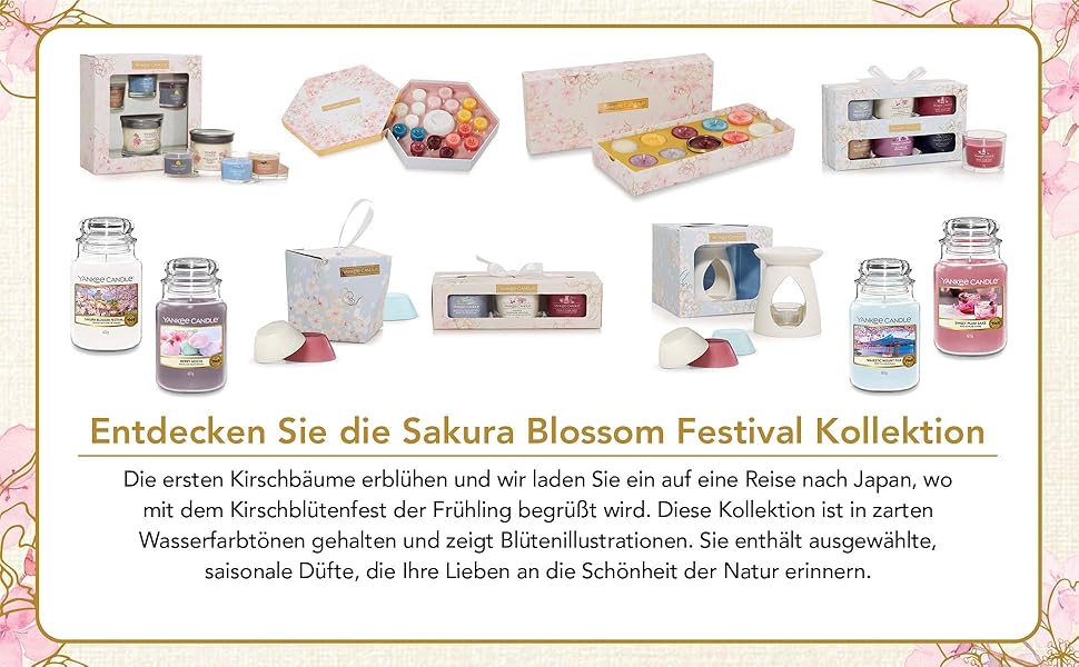 Ароматична свічка Yankee Candle Sakura Blossom Festival у склі, велика, до 150 годин, подарункова