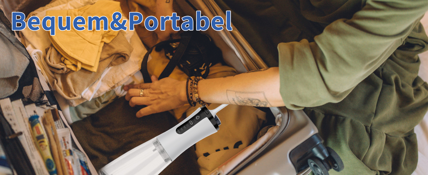 Електричний ірригатор для порожнини рота VITCOCO 1080P WiFi, 350 мл, бездротовий, з 5 насадками, IPX7, білий