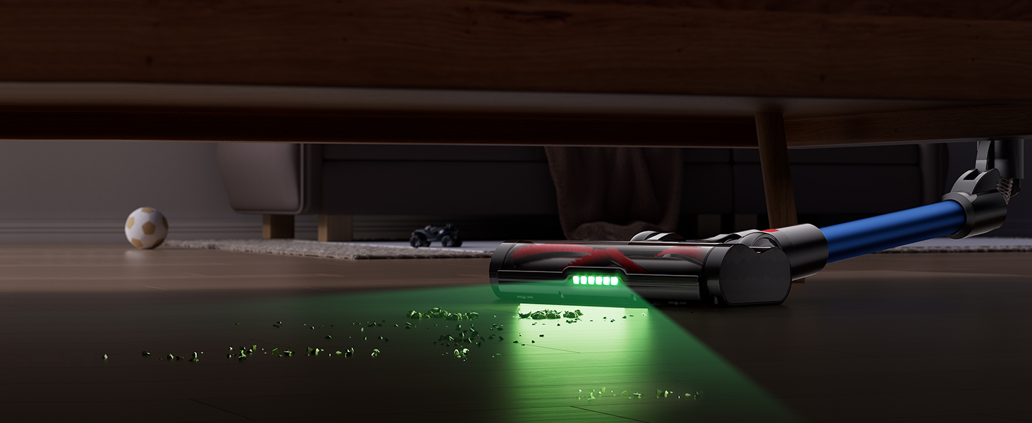 Бездротовий пилосос Proscenic P16 з акумулятором, 55 кПа, 550 Вт, 65 хв, гнучкий гофрований з'єднувач, GreenEye, щітка Anti-Tangle, для килимів, твердих поверхонь, шерсті домашніх тварин, автосалонів, блакитний