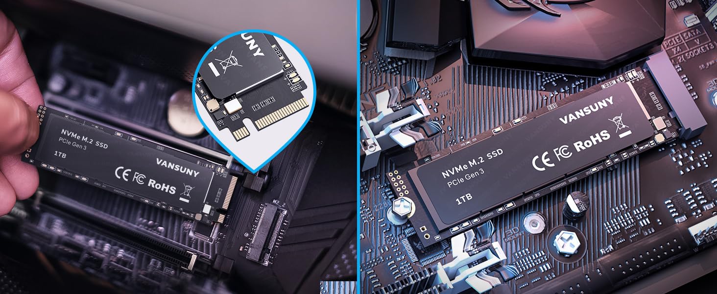 SSD Vansuny 1TB M.2 NVMe Gen3x4 PCIe TLC – Швидкий SSD для ігрового ПК