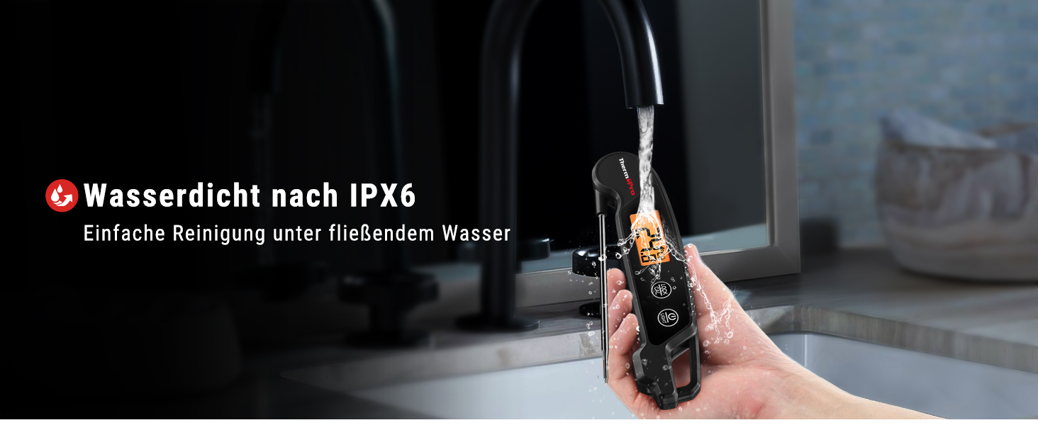 Термометр для м'яса ThermoPro TP03H: точний термометр-щуп для гриля та приготування їжі (IPX6, вологостійкий)