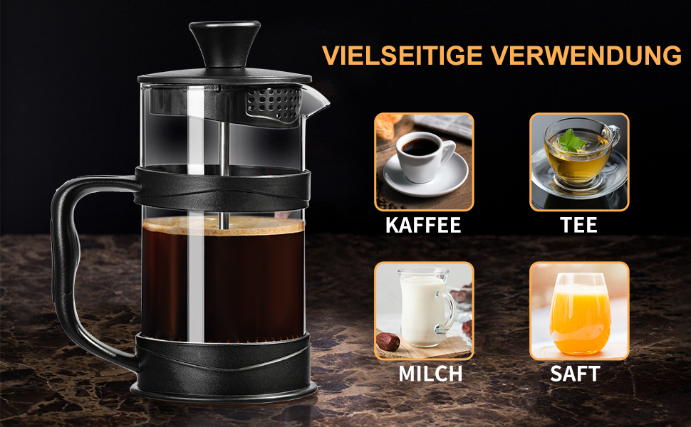 Френч-прес ParaCity для кави, 500 мл: нержавіюча сталь, термостійке скло, холодний спосіб заварювання, ідеальний для дому та подорожей