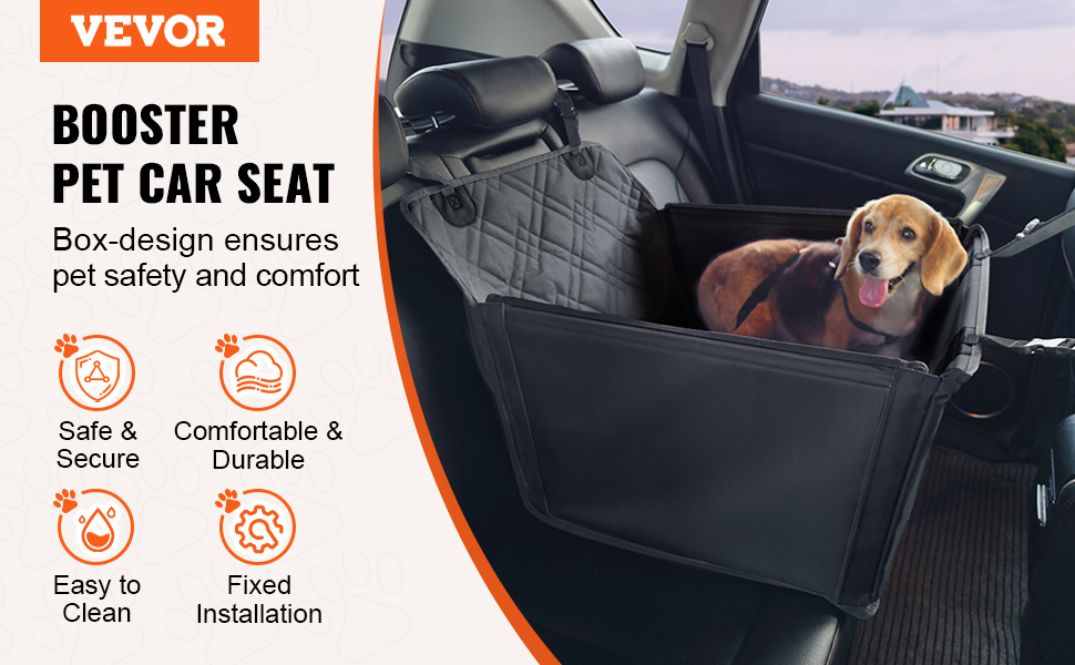 Автокрісло для собак VEVOR: водонепроникне, з підставкою, з лебідкою, чорне, до 22 кг