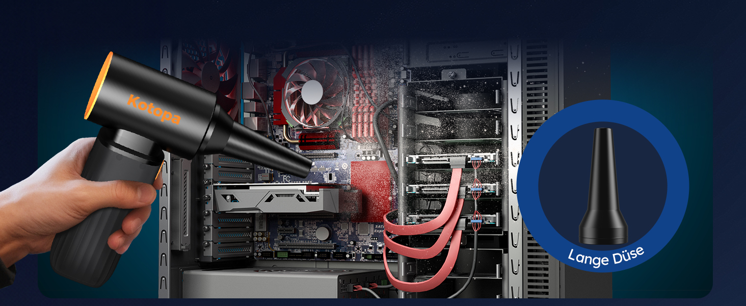 Електричний пилосос для повітря, 3 швидкості, 200000 обертів/хв, акумулятор 8000 mAh, тихий, для чищення ПК, клавіатур, авто та зовнішнього використання (чорний)