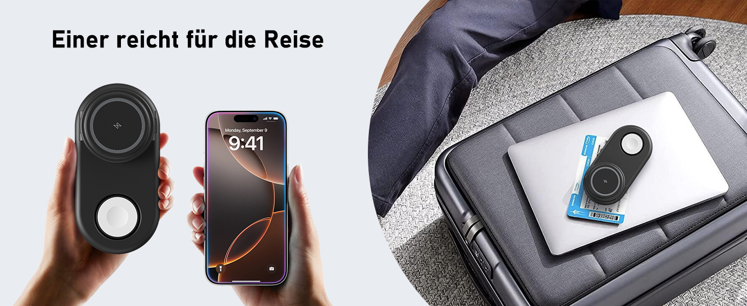 Портативна зарядная станція 3-в-1 для Apple Watch та iPhone з MagSafe, сумісна з iPhone 17, 16, 15, 14, 13, 12, AirPods Pro (біла)