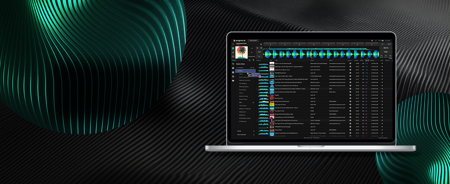 Denon DJ PRIME GO+ - Портативний DJ контролер та мікшер з розділенням STEM, 2 деки, Wi-Fi, Bluetooth, керування світлом, 7