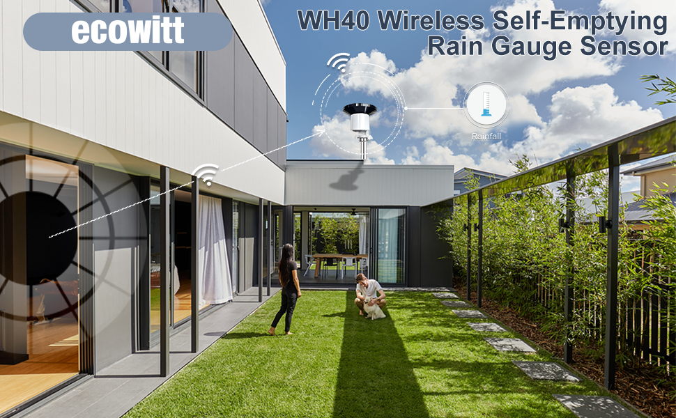 ECOWITT бездротовий датчик дощу WH40 для саду та ферми, автоматичний опадомір, аксесуар до метеостанції