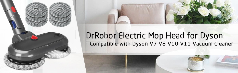 Насадка для миття підлоги DrRobor для Dyson V12 Detect Slim, знімний бак та 12 моп, сумісна з Dyson V12 Slim