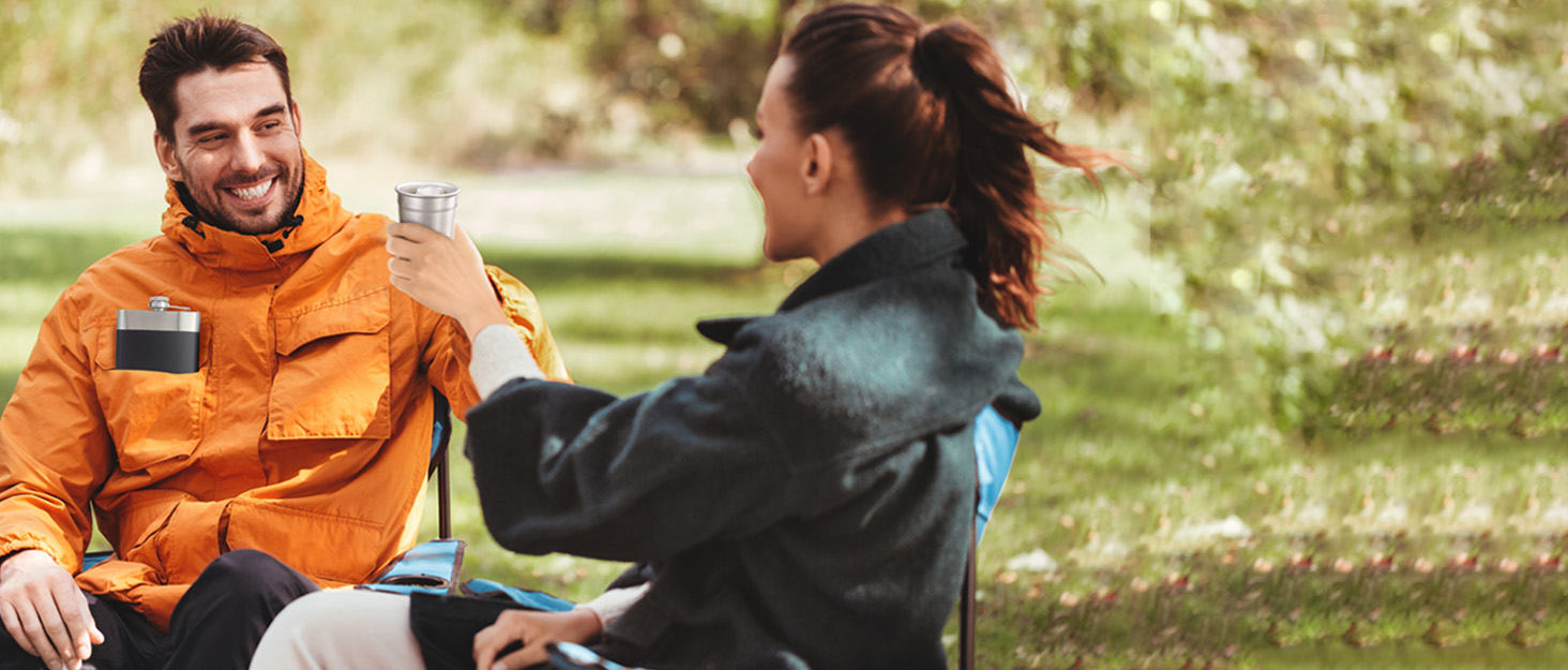 Набір стаканів з нержавіючої сталі SELFLA – стакани та пляшка для кемпінгу, подорожей, альпінізму та пригод – легкі, міцні, легко миються