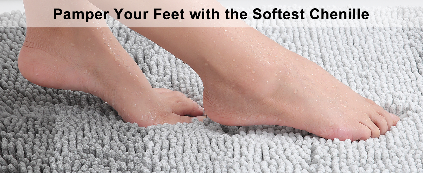 Килимок для ванної кімнати Homaxy з м'якого велюру, неслизький, 40x60 см, сірий