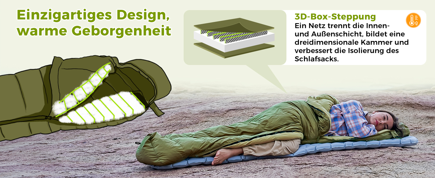 Спальний мішок ATEPA 0°C, чорний, для дорослих, 4-сезонний, водонепроникний, комфортна температура 6°C, межа 1°C, для кемпінгу та подорожей