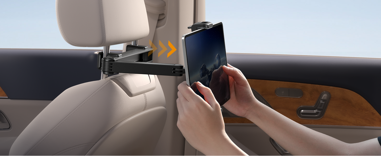 Тримач для планшету Lamicall у автомобільну підголівник - надійне кріплення, сумісний з iPad, smartphone, Switch, Samsung Tab (4.7-13 дюймів)
