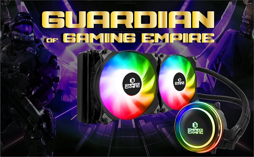 Система водяного охолодження EMPIRE GAMING Guardian G-V20 AIO 240мм для ПК – CPU, RGB, Intel/AMD