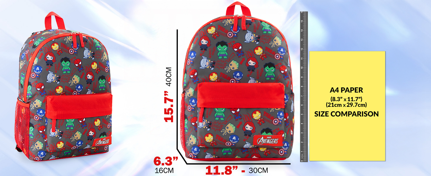 Дитячий рюкзак Marvel Spiderman з дизайном The Avengers, Iron Man та іншими героями. Ідеальний для школи та як подарунок (40x30x16cm)