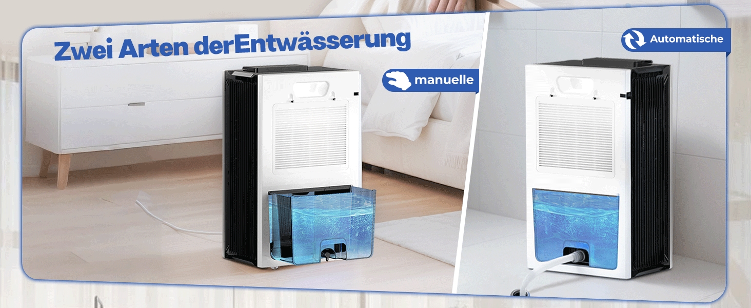 Електричний осушувач повітря 2700 мл з фільтром, LED дисплеєм та автовимкненням, білий