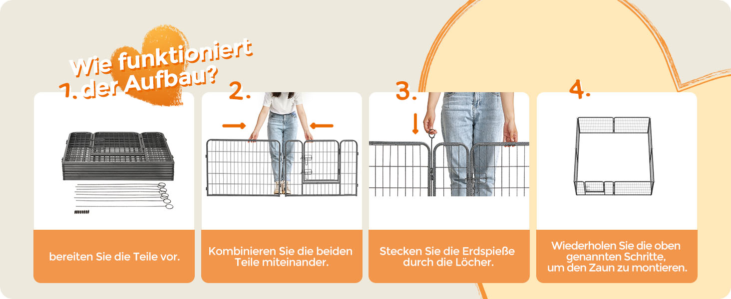 Вольєр для тварин Feandrea Freilaufgegehege, сірий, 77 x 60 см, 8 панелей, для дому та вулиці