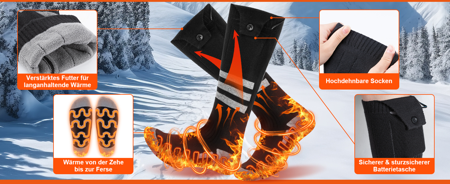 Гріючі шкарпетки для жінок та чоловіків, 5000/8500mAh з додатком, повна підошва, акумуляторні, миючі, 4 режими нагріву, для зимового кемпінгу, полювання, риболовлі, їзди на конях, катання на лижах, розмір M