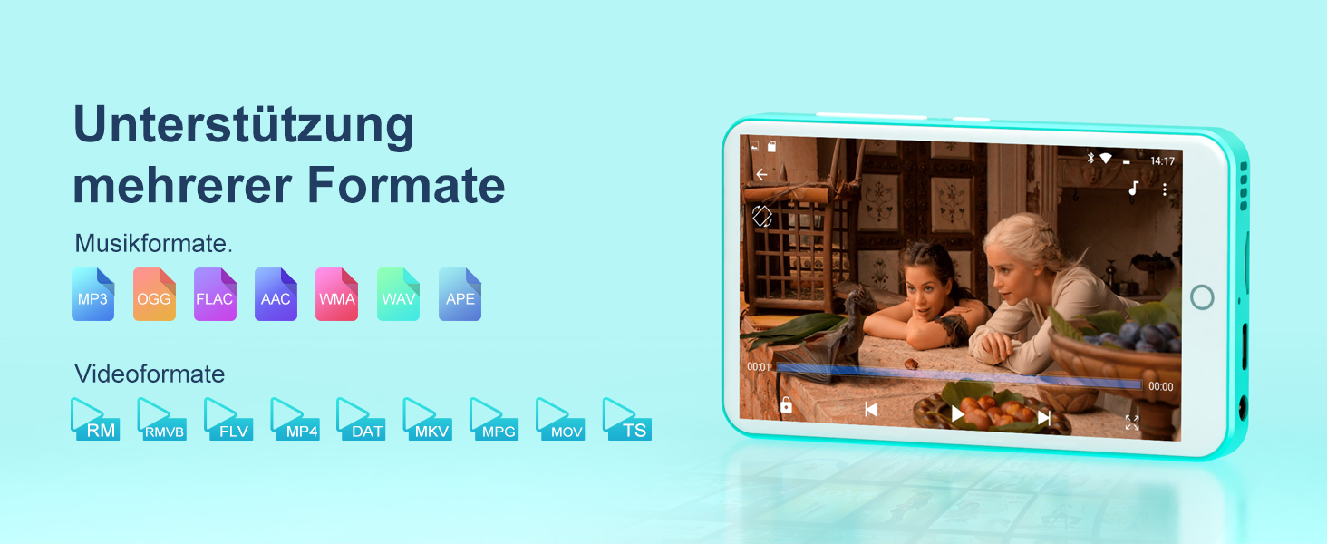 MP3 плеєр Oilsky 80GB з Bluetooth, WiFi, Android 9.0, 4