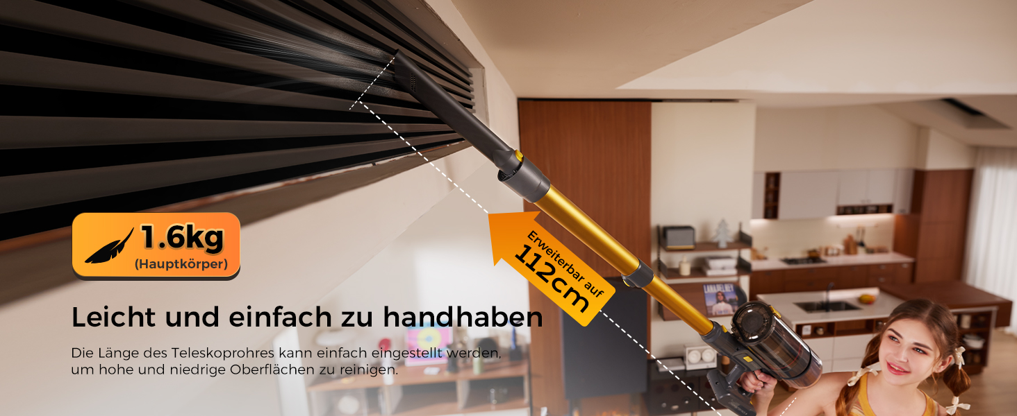 Бездротовий пилосос Proscenic P15: 55KPa, 580W, 70 хв, LED дисплей, антизаплутана щітка, фільтр GreenEye, для твердих поверхонь, килимів, шерсті тварин, авто