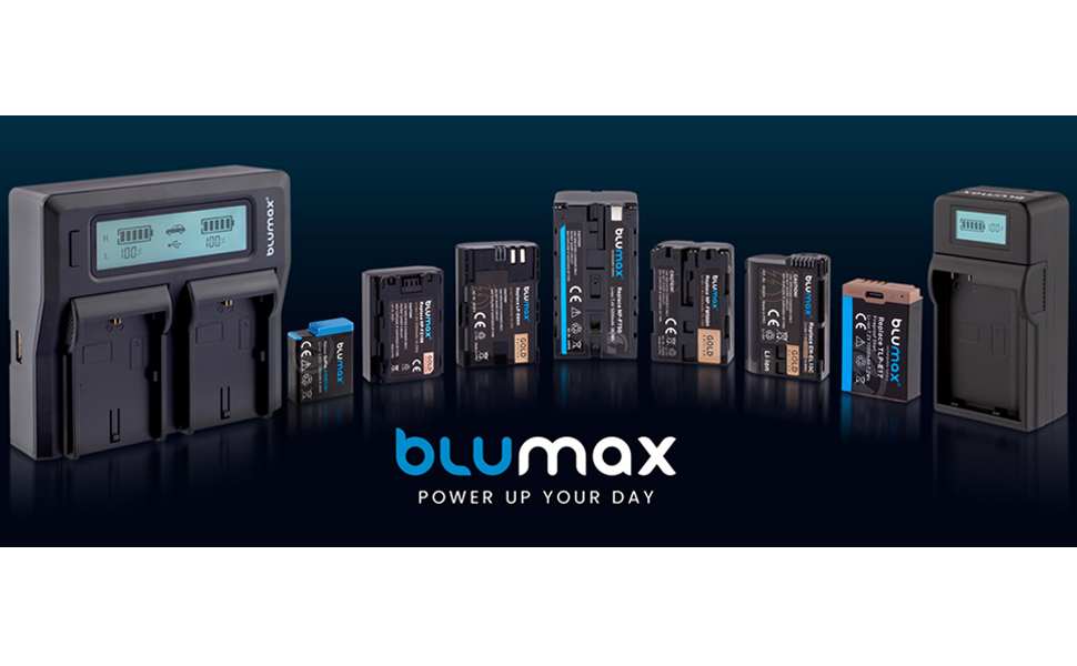 Зарядний пристрій Blumax LCD Dual для акумуляторів Nikon EN-EL15c/b/a - сумісний з Nikon D500, D850, D7500, Z8, Z7 II, Z6 III, Z5, Zf