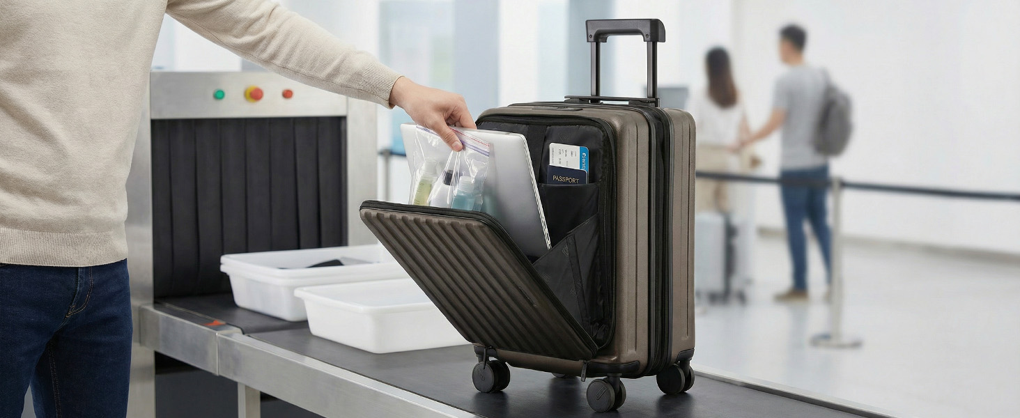 Розкладний валіза-тролей з жорсткою обшивкою та верхньою відкривальною панеллю, компресійним ременем та додатковим місцем для зберігання | Міцний, розтяжний, стійкий до подряпин, легкий (Бізнес-сірий, L-65см) L-65см Бізнес-сірий