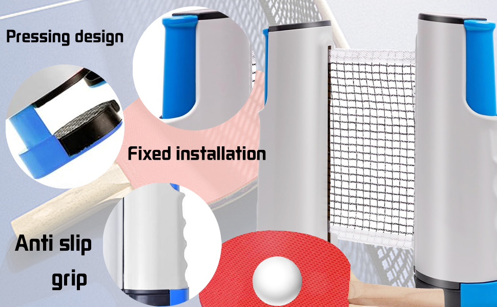 Знімне сітка для настільного тенісу, 190 см (макс), замінна сітка для настільного тенісу, портативна, для столу, офісу, їдальні. Комплект A