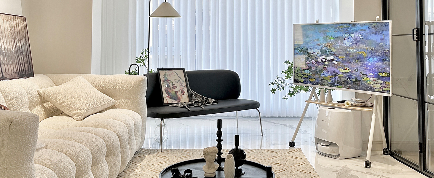 Підставка для телевізора FITUEYES Collector, роликова, для 55-78 дюймів, до 45 кг, регульована висота, чорна