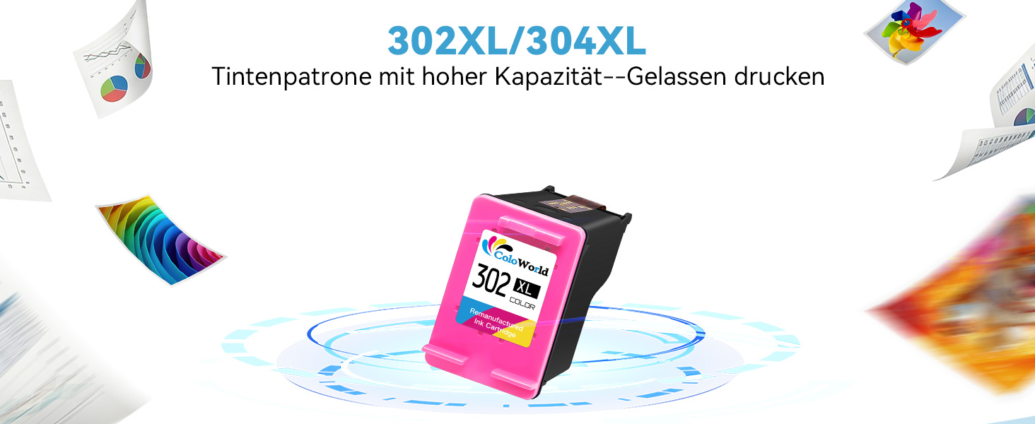 Кольоровий картридж SUNPRINTZ 302XL для принтерів HP DeskJet 2130 3630 3636, Envy 4520 4524 4525, OfficeJet 3830 3831 5230, сумісний