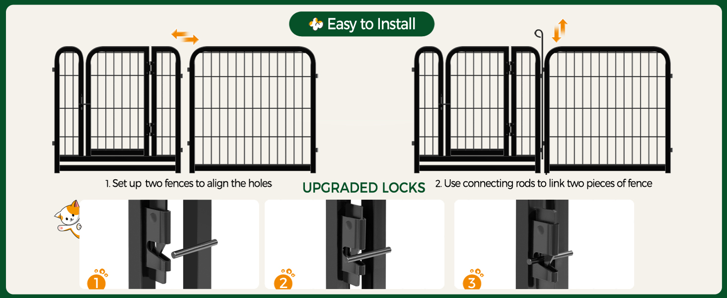 Лягу для цуценят Yaheetech, 12 секцій, 63 см, з 2 дверцятами, автоматичним замком, розкладний, для квартири та саду