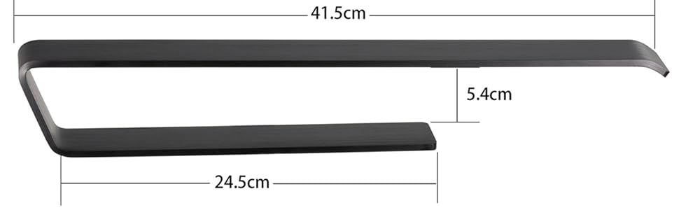 Тримач для рушників JS без свердління, чорний, 40 см