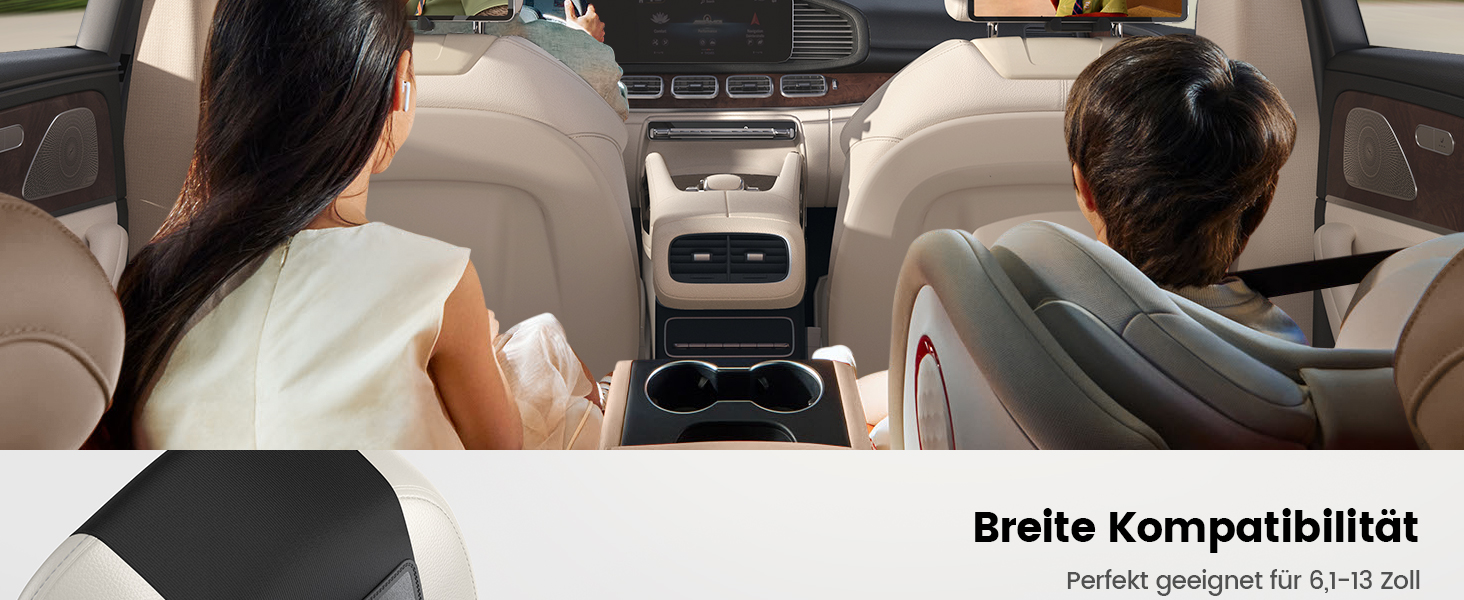 Утримувач для планшету Lamicall у автомобільну підголівник - складний, міцний кріплення для планшету, 360° обертання. Підходить для iPad, Samsung Tab, 6.1-13 дюймів