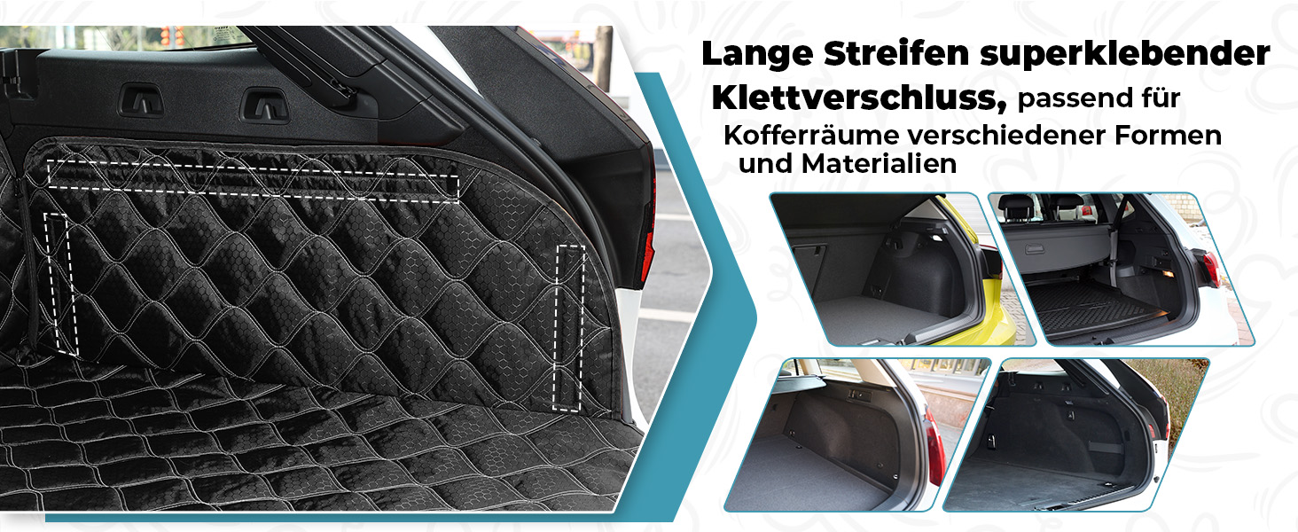 Захисна ковдра для собак у багажник авто KYG, 215x110 см, чорна, водовідштовхувальна, антиковзаюча