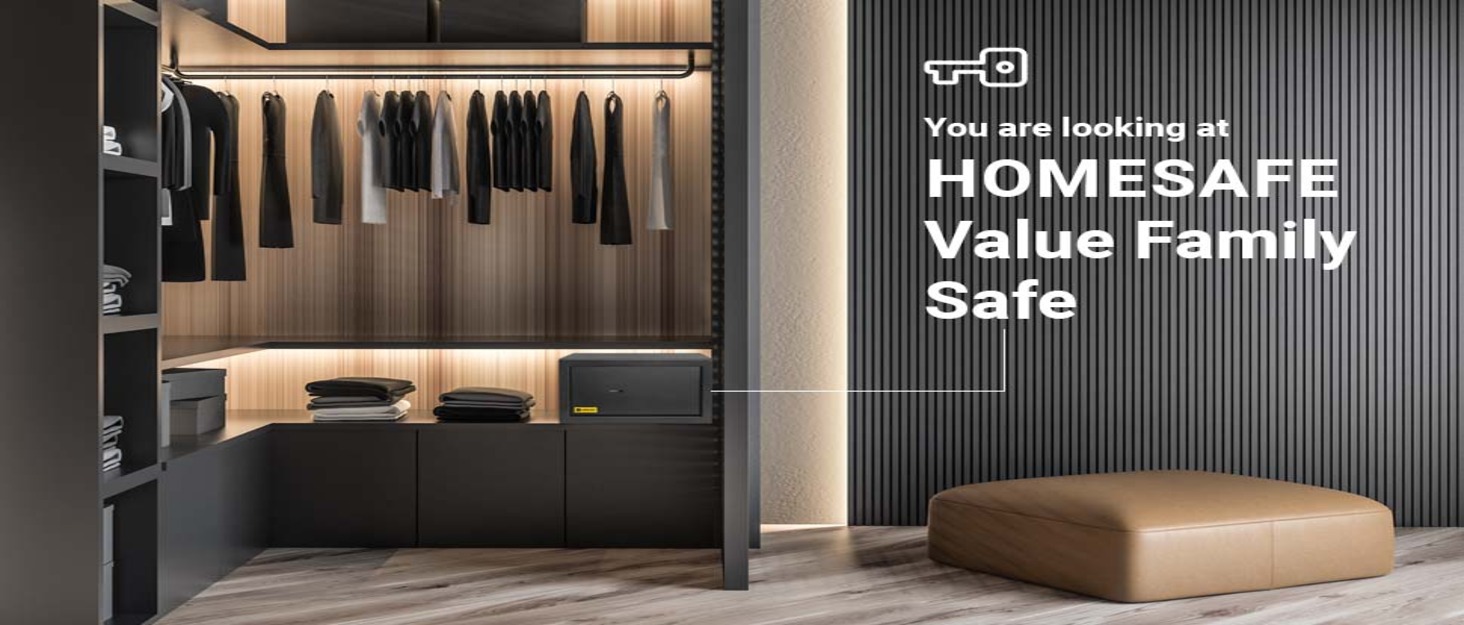 Міцний сейф HomeSafe HV24E з електронним замком: 20x44x38 см. Захист для дому, грошей, прикрас, документів та ноутбука.